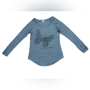 Women’s Kismet ‘Fly Away’ long sleeve butterfly graphic print top - size small
